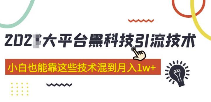 大平台黑科技引流技术，小白也能靠这些技术混到月入1w+(2022年的课程）-MG轻创项目网