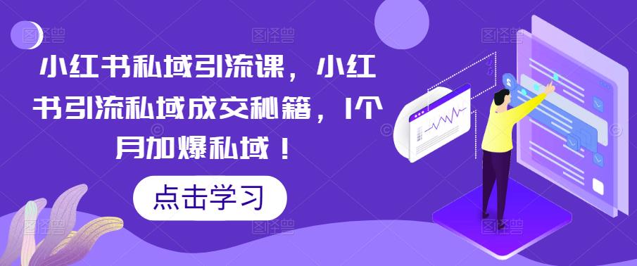 小红书私域引流课，小红书引流私域成交秘籍，1个月加爆私域！-MG轻创项目网