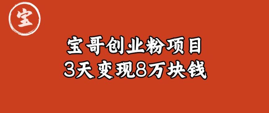 宝哥IP图文创业粉引流项目实战分享：单个账号3天涨粉1万，变现8万块钱（图文教程）【揭秘】-MG轻创项目网