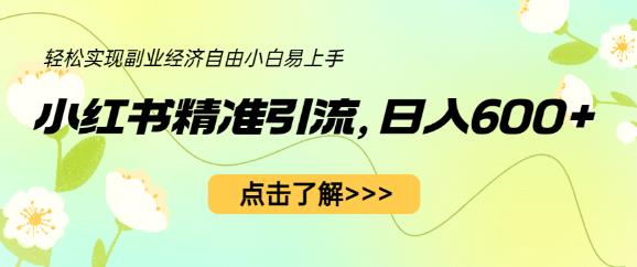 小红书精准引流，小白日入600+，轻松实现副业经济自由（教程+1153G资源）-MG轻创项目网