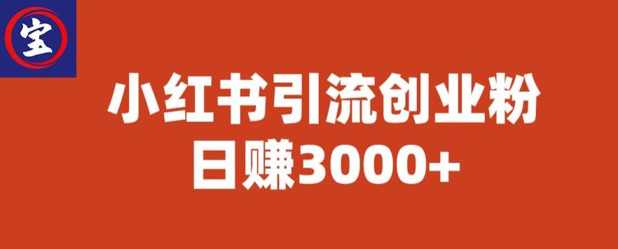 宝哥小红书引流创业粉，日赚3000+【揭秘】-MG轻创项目网