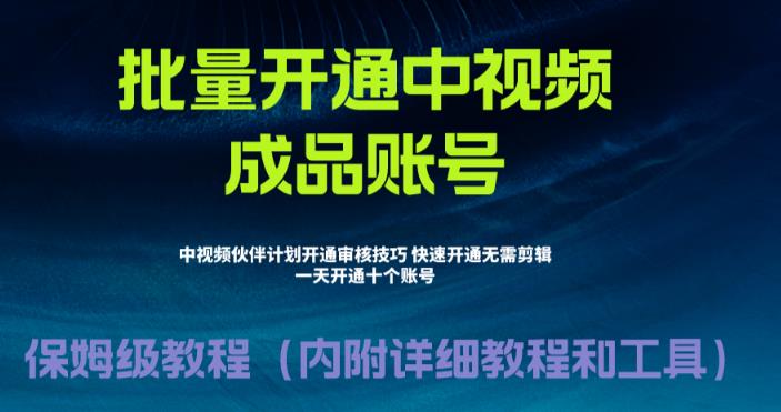 外面收费1980的暴力开通中视频计划教程，内附详细的快速通过中视频伙伴计划的办法-MG轻创项目网