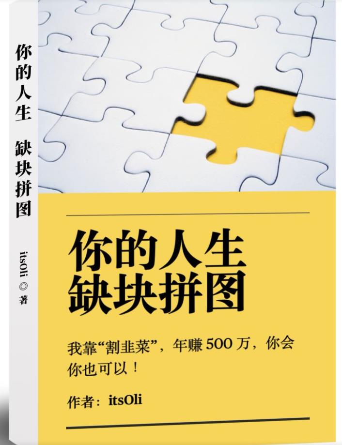 某高赞电子书《你的人生，缺块拼图——我靠“割韭菜”，年赚500万，你会你也可以》-MG轻创项目网