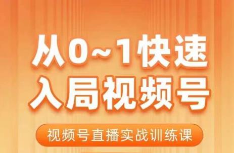 陈厂长·从0-1快速入局视频号课程，视频号直播实战训练课-MG轻创项目网