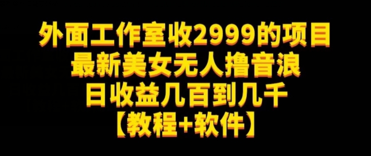 外面工作室收2999的项目最新美女无人撸音浪日收益几百到几千【教程+软件】（仅揭秘）-MG轻创项目网