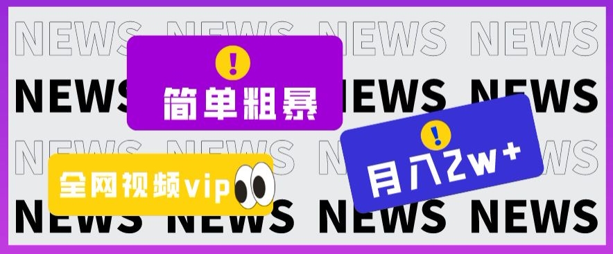 简单粗暴零成本，高回报，全网视频VIP掘金项目，月入2万＋【揭秘】-MG轻创项目网