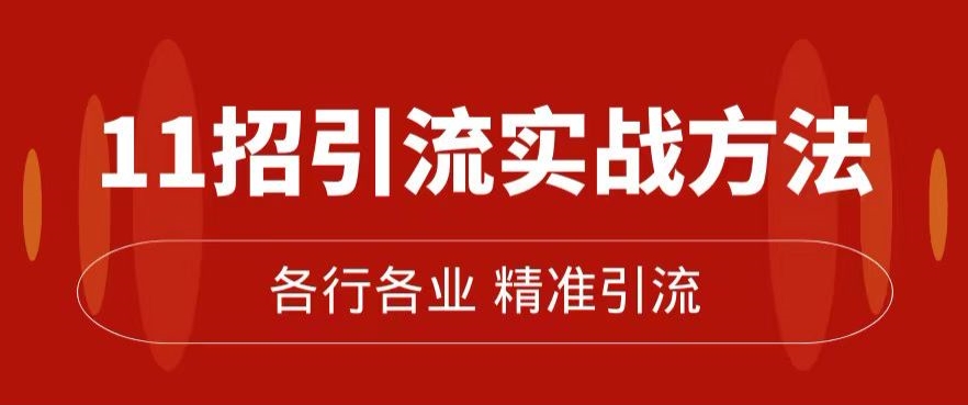 精准引流术：11招引流实战方法，让你私域流量加到爆（11节课完整)-MG轻创项目网