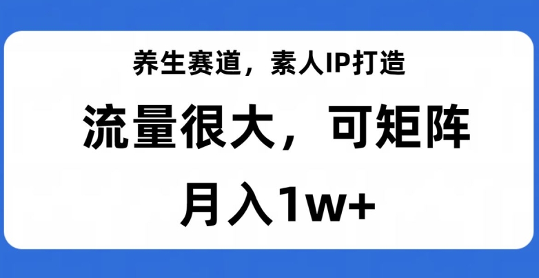 养生赛道，素人IP打造，流量很大，可矩阵，月入1w+【揭秘】-MG轻创项目网