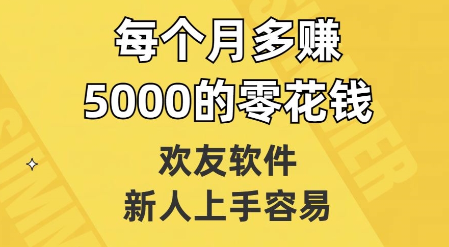 欢友软件，新人上手容易，每个月多赚5000的零花钱【揭秘】-MG轻创项目网