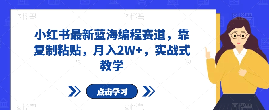 小红书最新蓝海编程赛道，靠复制粘贴，月入2W+，实战式教学【揭秘】-MG轻创项目网