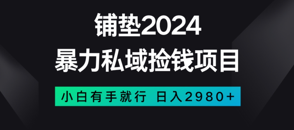 暴力私域捡钱项目，小白无脑操作，日入2980【揭秘】-MG轻创项目网