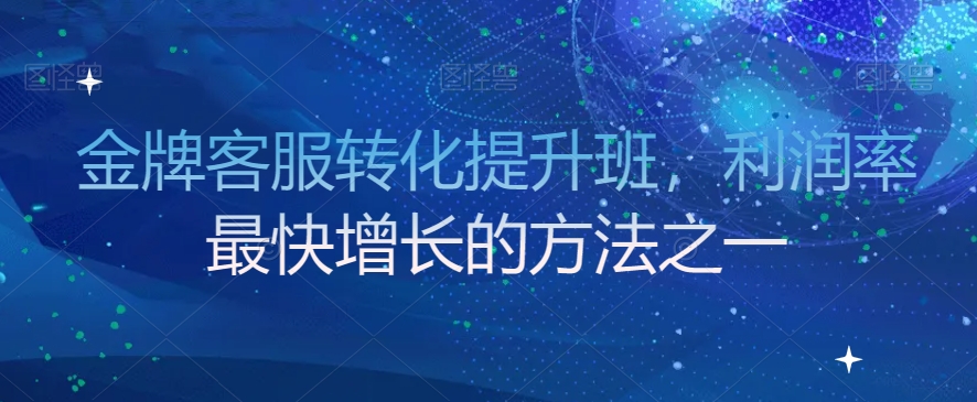 金牌客服转化提升班，利润率最快增长的方法之一-MG轻创项目网