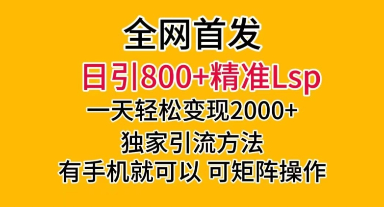 全网首发！日引800+精准老色批，一天变现2000+，独家引流方法，可矩阵操作【揭秘】-MG轻创项目网