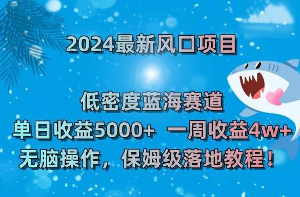 2024最新风口项目，低密度蓝海赛道，单日收益5000+，一周收益4w+！【揭秘】-MG轻创项目网