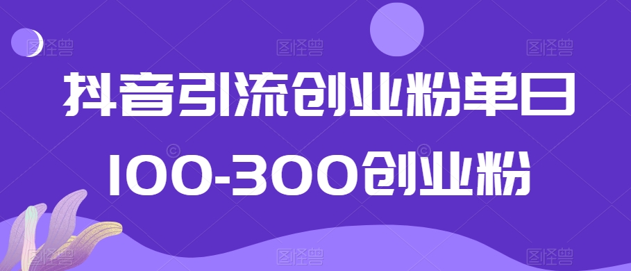 抖音引流创业粉单日100-300创业粉【揭秘】-MG轻创项目网