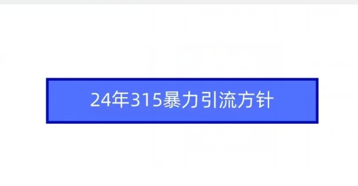 24年315暴力引流方针-MG轻创项目网