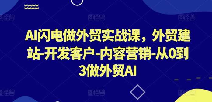 AI闪电做外贸实战课，​外贸建站-开发客户-内容营销-从0到3做外贸AI（更新）-MG轻创项目网