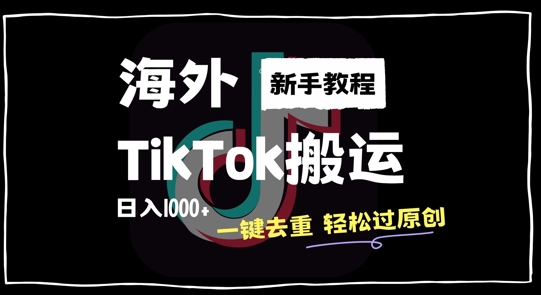 2024最新海外TikTok搬运玩法，一键去重轻松过原创，新手无经验也能日入1k【揭秘】-MG轻创项目网